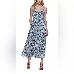 Karl Lagerfeld Blue and Black Maxi Sundress